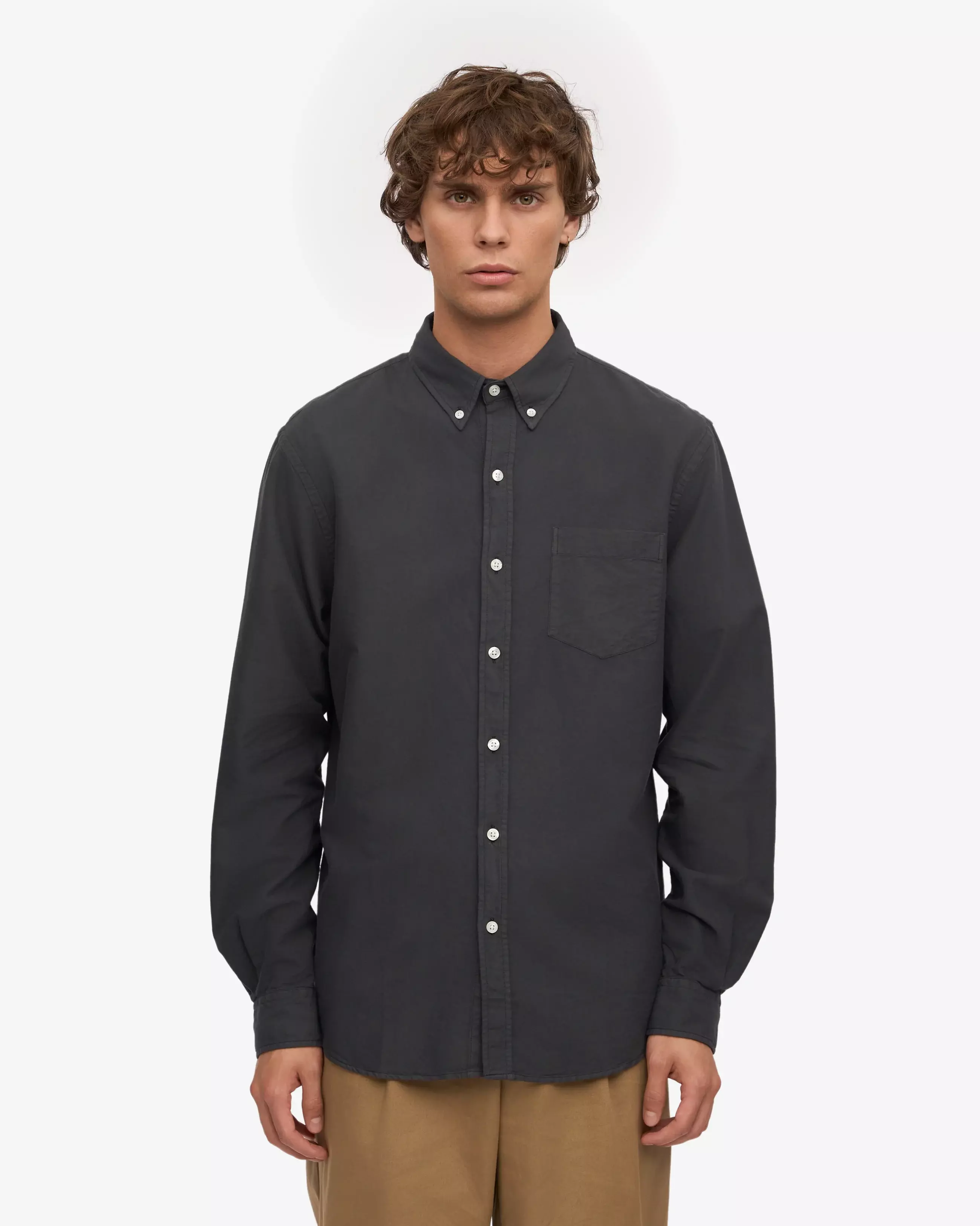 Colorful Standard Lava Grey Organic Button-Down Shirt Hemd Herren grau